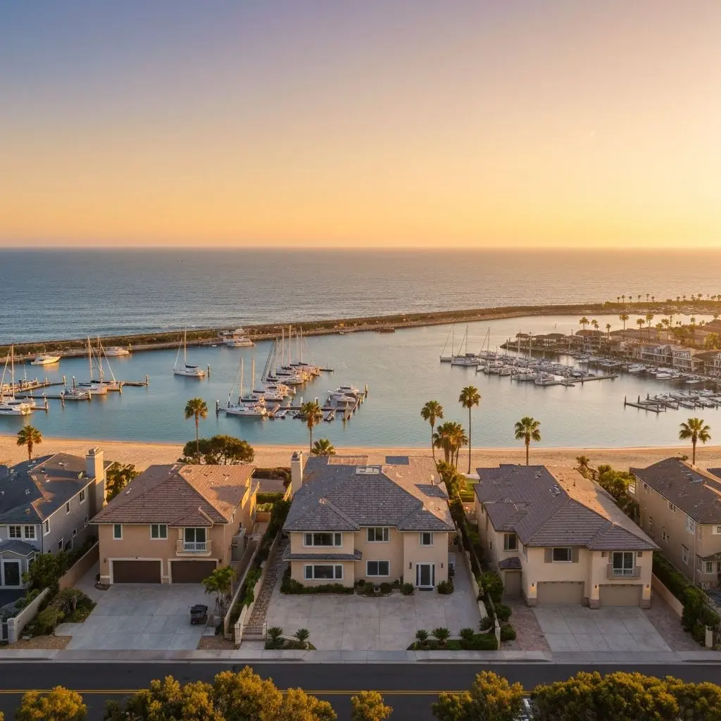 Oxnard coastal homes near harbor