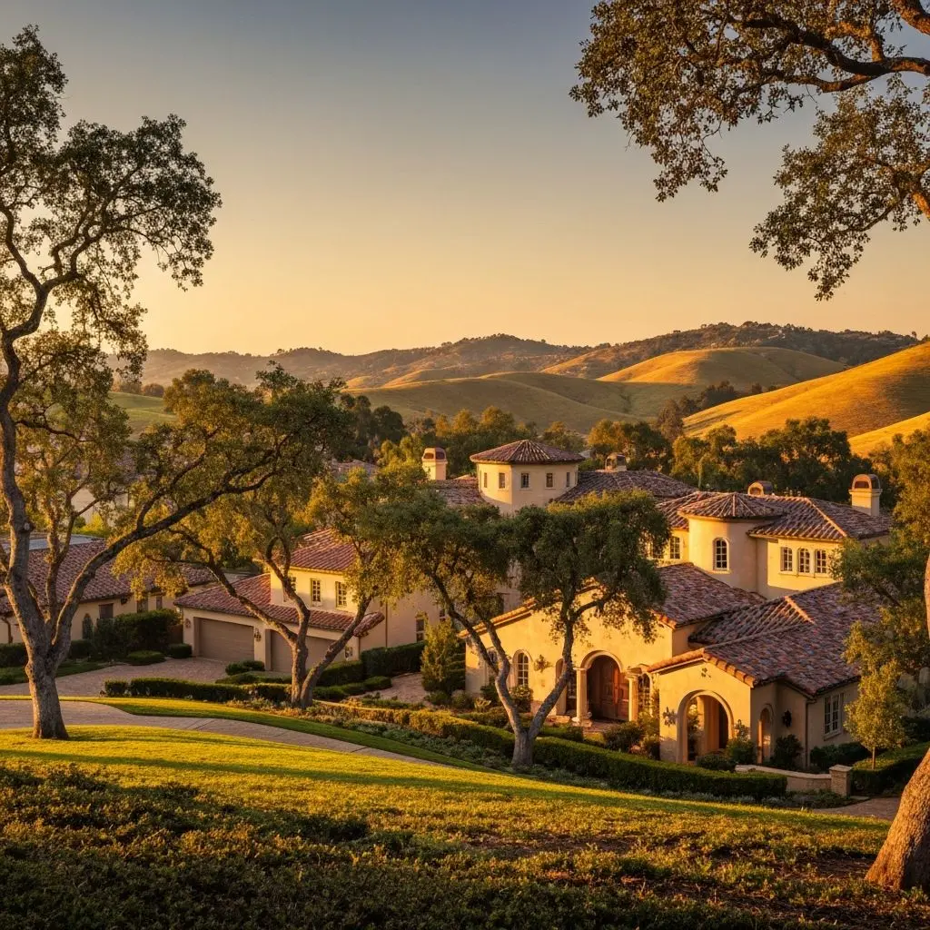 Thousand Oaks neighborhood homes among oak trees